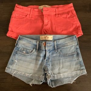TWO Hollister sz 3 Jean shorts Waist 26